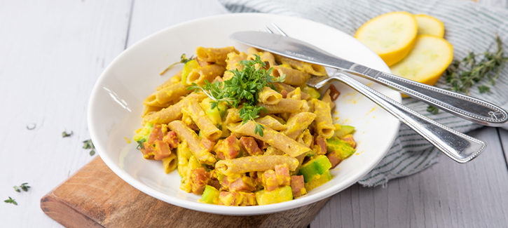 Penne carbonara, koolhydraatarm recept