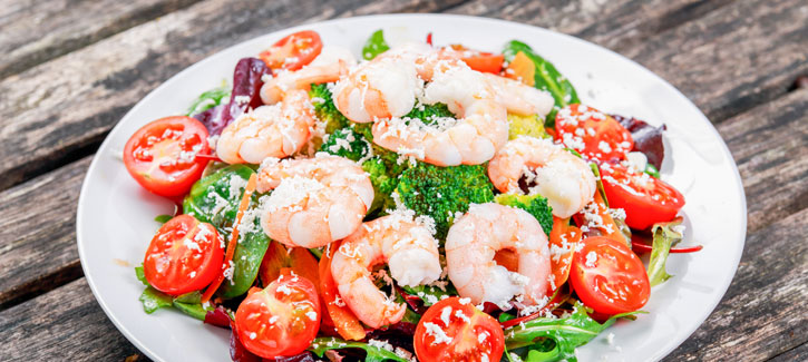 Garnalensalade met broccoli