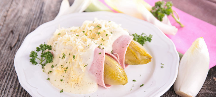Witlof met ham en kaassaus