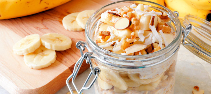 Havermout met banaan en noten