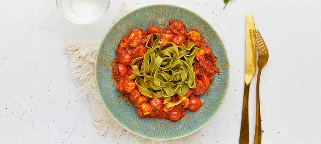 Pasta met kip en tomaatjes